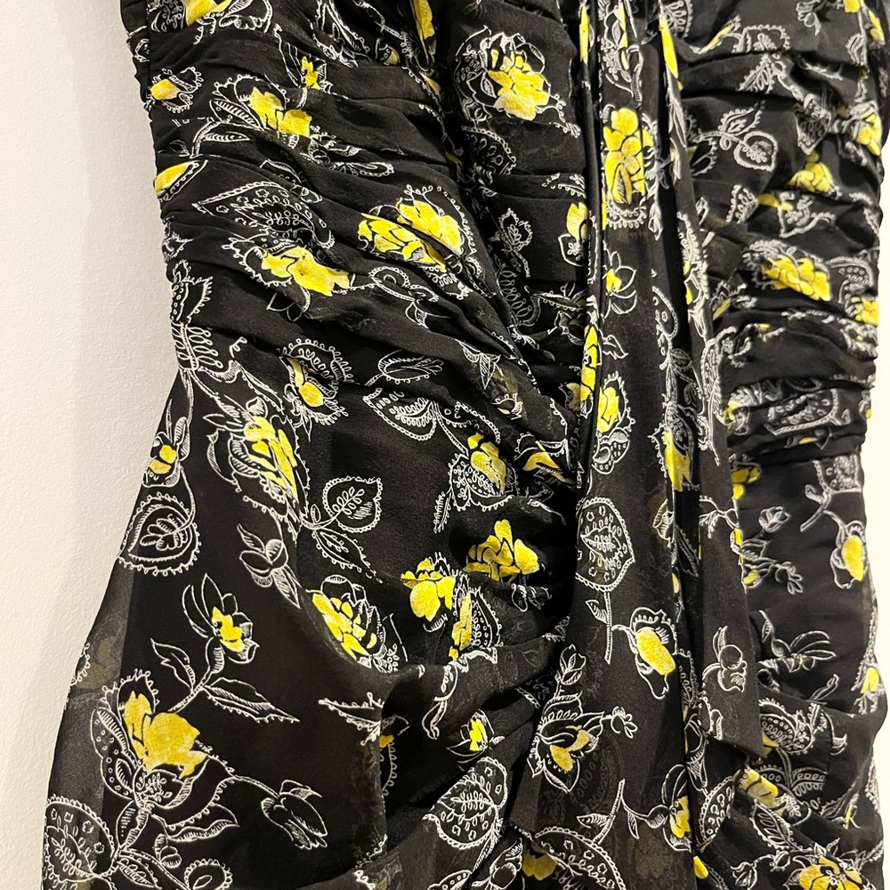 Floral Black and Yellow Midi Dress - Picture 5 of 7